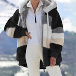 Contrast Plush-lined Padded Coat